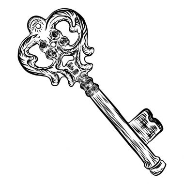 Karmaşık tasarım, Victoria ile süs Ortaçağ vintage anahtar