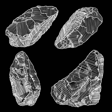 Kristaller, taş mücevher ve küme taş. 