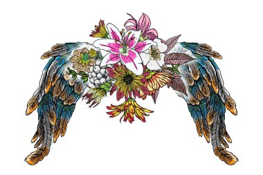 Beyaz arka plan üzerinde izole siyahişi dövme öğeleri. 