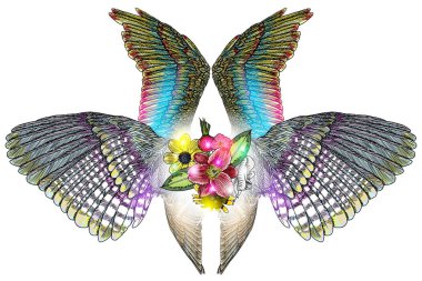 Beyaz arka plan üzerinde izole siyahişi dövme öğeleri