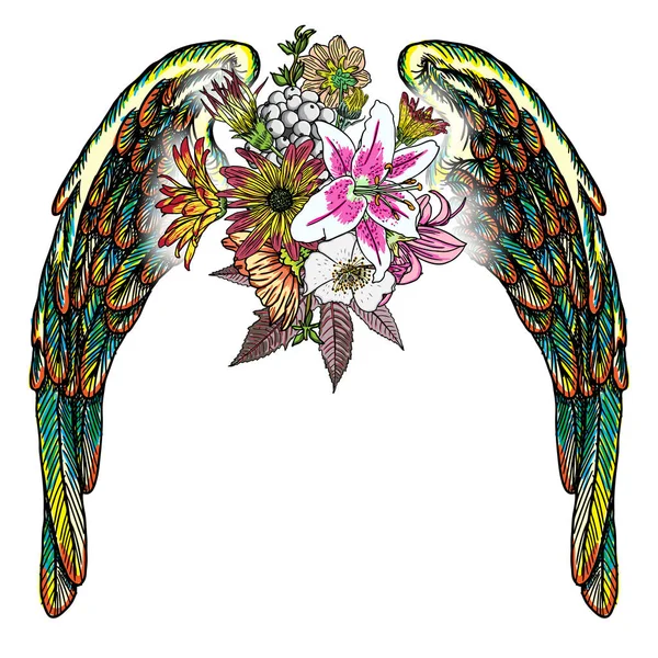 Sevgililer günü kavramı poster ile el melek çizimi