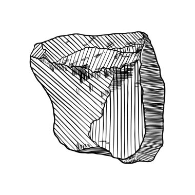 Taş çizilmiş stil ver. Büyük kaya. 