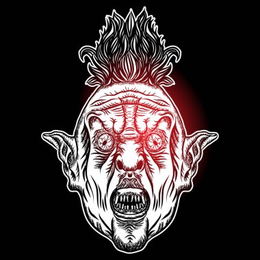 Şeytan baş illüstrasyon. 