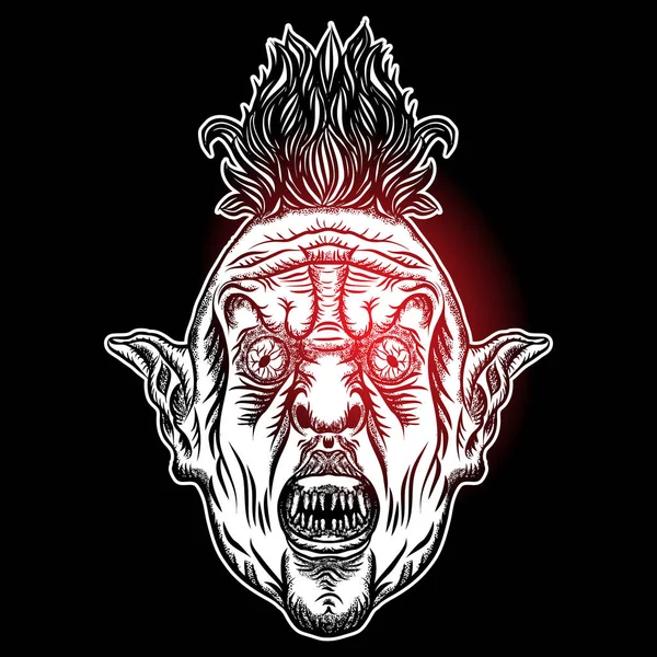Şeytan baş illüstrasyon. 