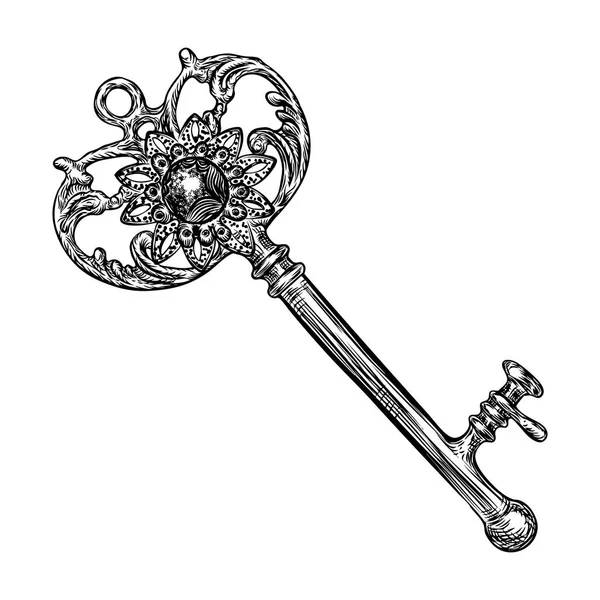 Chave vintage medieval ornamental —  Vetores de Stock