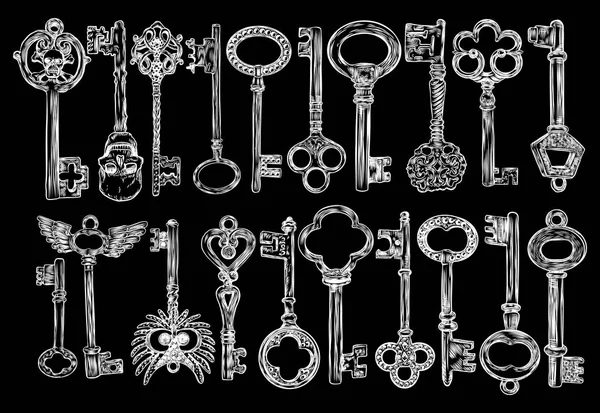 Ornamental medieval vintage keys set Stock Vector by ©goldenshrimp