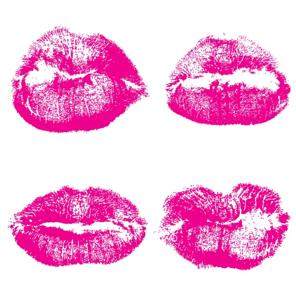 Conjunto de moda belleza mujer labios aislados sobre fondo blanco — Archivo Imágenes Vectoriales