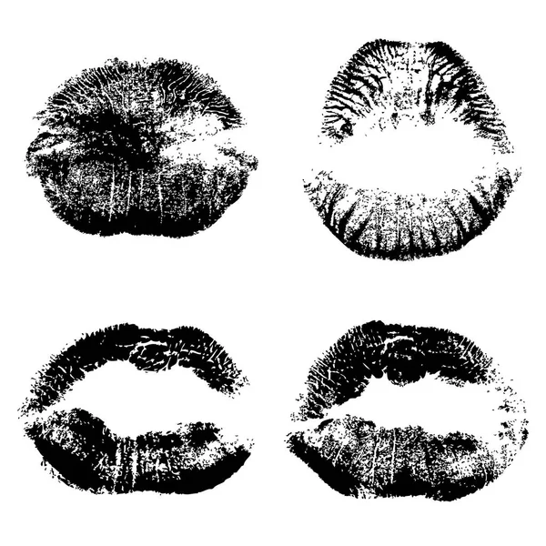 Pocałunek kobiety kształt warg ilustracja zestaw. — Wektor stockowy