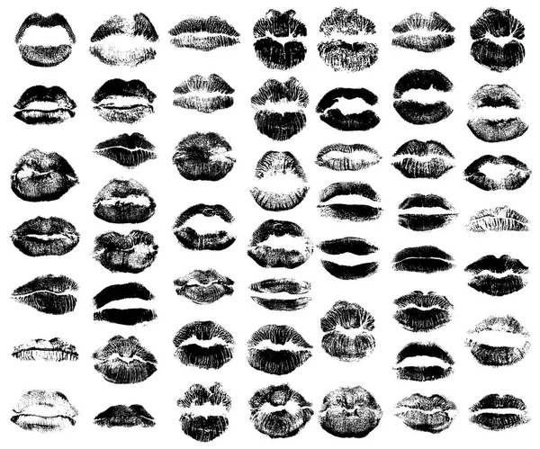 Conjunto de moda mulheres de beleza lábios isolados no fundo branco . —  Vetores de Stock