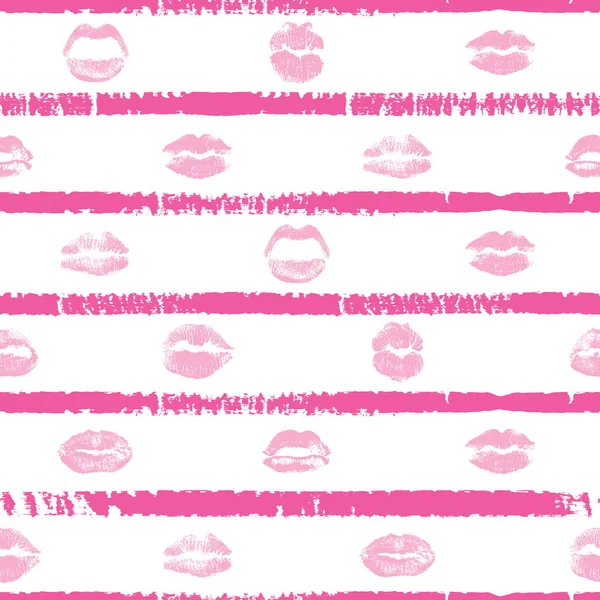 Seamless background of red, pink, black lips — Stock Vector