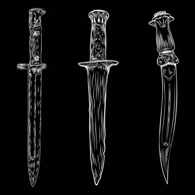 Ayarla kılıç ve bıçak. 