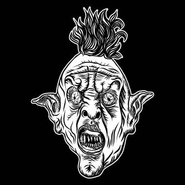 Şeytan baş illüstrasyon.