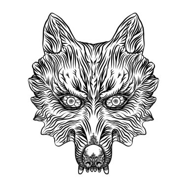 kızgın bir kurt kafası. 