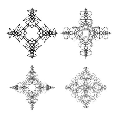 Mandala boyama kitabı için kümesi. 