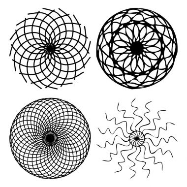 Güzel boho yuvarlak mandala kümesiyle.