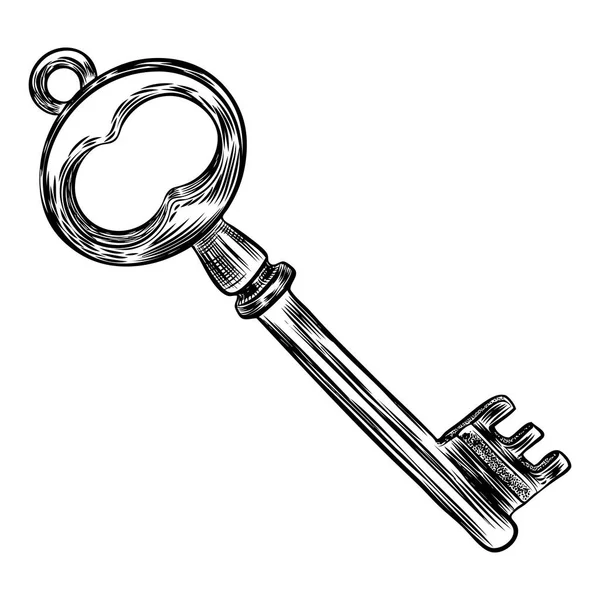Retro-Schlüssel, Vintage-Stil. — Stockvektor