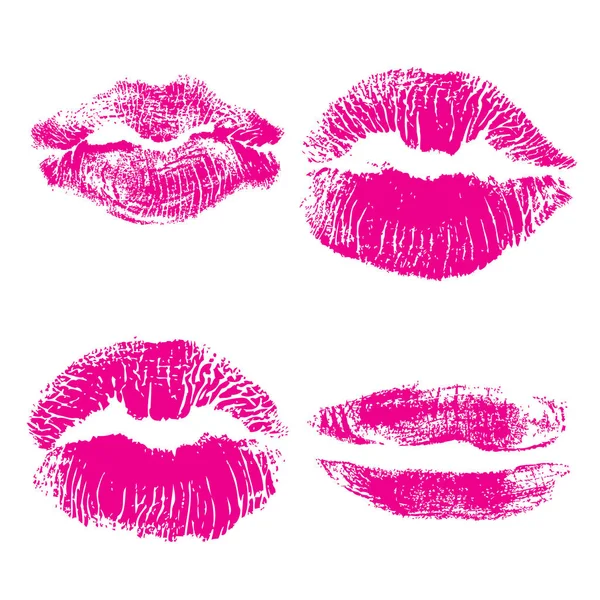 嘴唇或嘴唇形状的妇女亲吻印刷品. — 图库矢量图片#