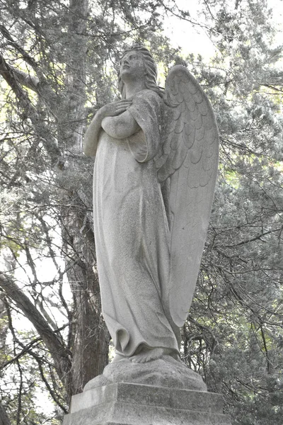 Triste escultura de mármol ángel . —  Fotos de Stock