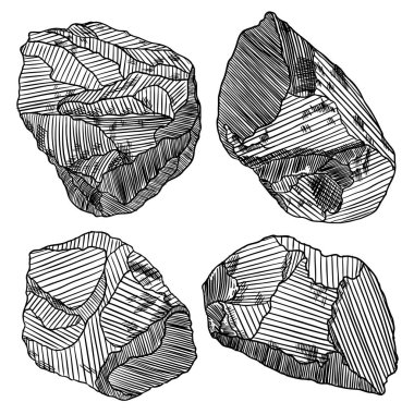 Kristaller, taş mücevher ve küme taş.