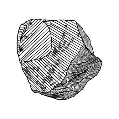 Taş çizilmiş stil ver. Büyük kaya. 