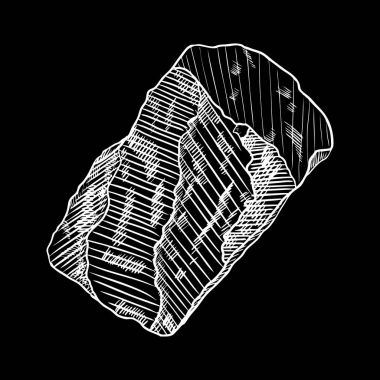 Taş çizilmiş stil ver. Büyük kaya. 