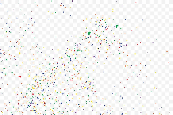 Fond transparent avec de nombreuses chutes minuscules confettis aléatoires ronds , — Image vectorielle