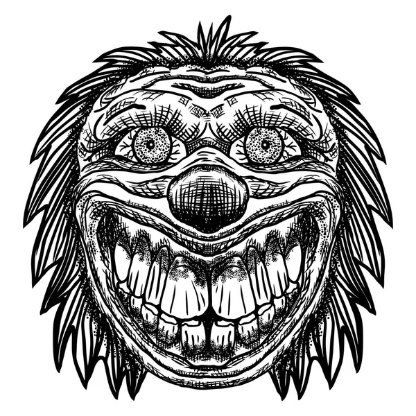 Ilustración payaso de dibujos animados de miedo — Vector de stock