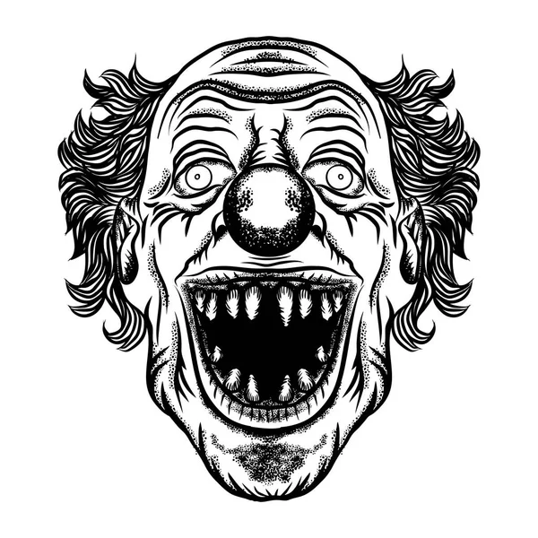 Illustrazione spaventoso clown cartone animato . — Vettoriale Stock