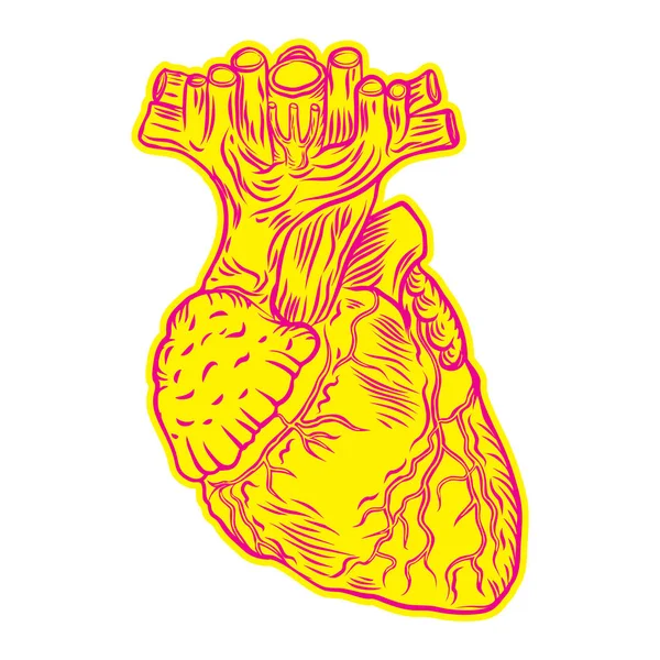 Corazón en carne tatuaje concepto . — Archivo Imágenes Vectoriales