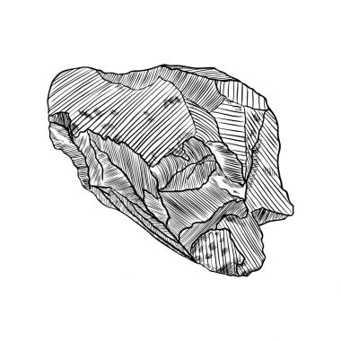 Taş el çizilmiş kroki.  