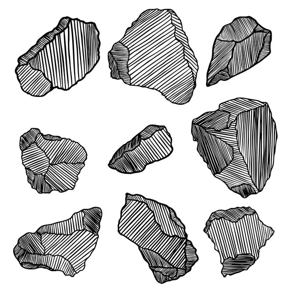 Ensemble roche or ou pépite . — Image vectorielle