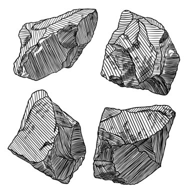 Altın rock veya nugget seti. 