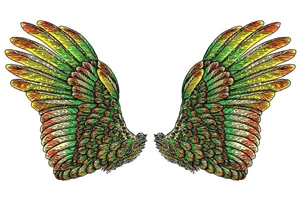 Sacred Angel Bird Wings Symbolism Lightness Spirituality Heaven Imagination Freedom — Stock Vector