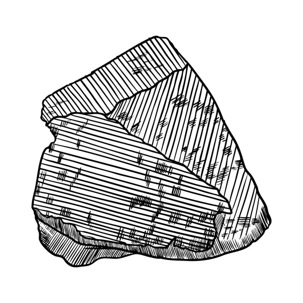 Kámen Kámen Ručně Tažené Stylu Velký Balvan Popraskané Poškozené Kamenné — Stockový vektor