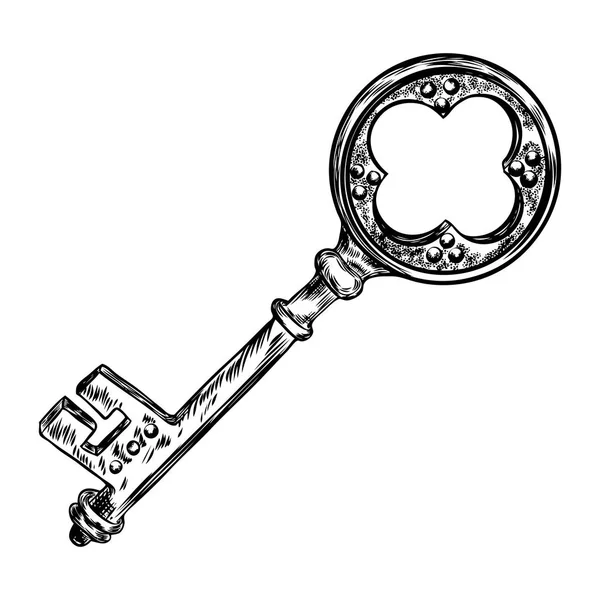 Ρετρό Κλειδί Vintage Στυλ Κλειδί Εικονογράφηση Για Αντίκες Διακόσμηση Διακοσμητικά — Διανυσματικό Αρχείο