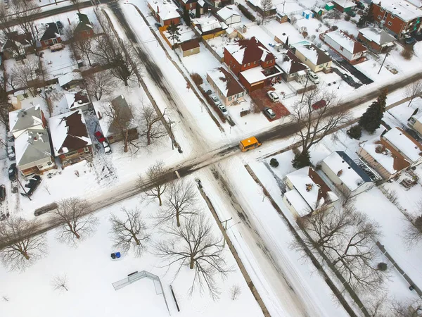 Flygfoto Över Staden Hundratals Hus Fågel Öga Top Visa Förort — Stockfoto