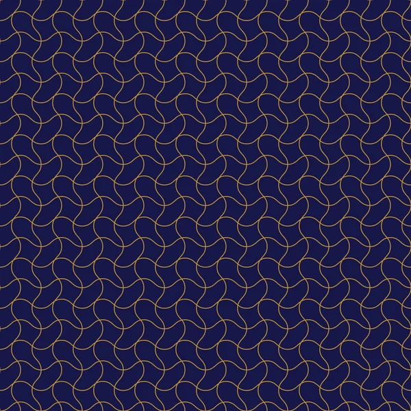 Geometric Pattern Gold Lines Stripes Seamless Golden Background Black Blue — Stock Vector