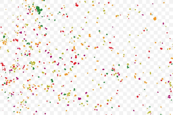 Transparante achtergrond met vele vallende kleine ronde willekeurige confe — Stockvector