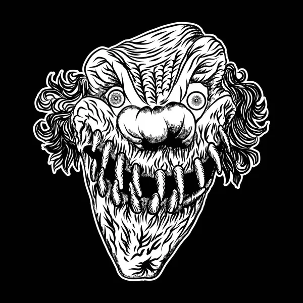 Ilustración payaso de dibujos animados de miedo . — Vector de stock