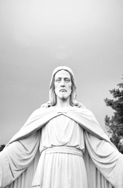 İsa heykeli kapatın. İsa Mesih Kral, Tanrı'nın oğlu. 