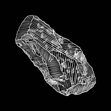 Taş çizilmiş stil ver. Büyük kaya. Kırık ve hasar görmüş st