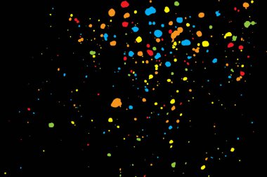 Siyah arka plan ile birçok rasgele konfeti küçük düşen g