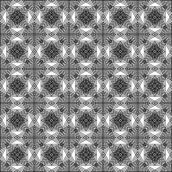 Modello di superficie senza cuciture con ornamenti geometrici quadrati simmetrici — Vettoriale Stock