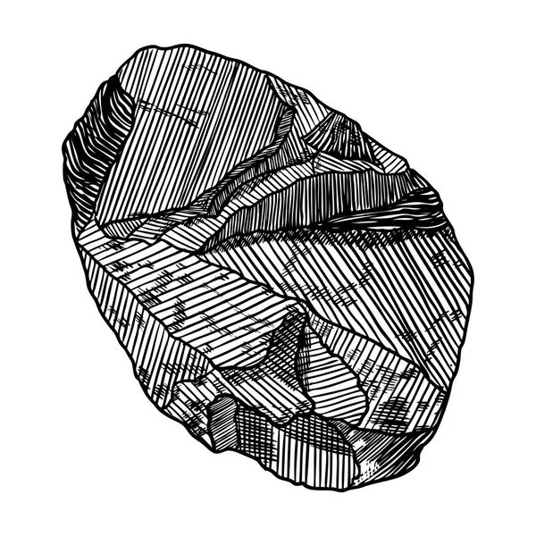 Pedra e pedra. Pedra natural desenhada à mão ou rocha isolada. Vecto. —  Vetores de Stock