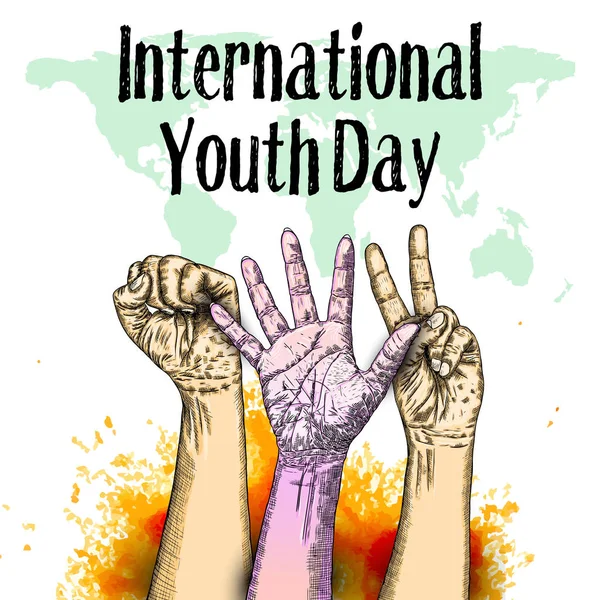 International Youth day design on annual 12 August celebration. — Stock Vector