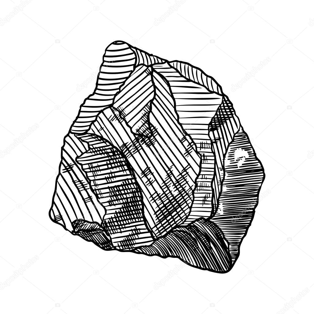 Gem, diamond and mineral design. Sketchy mineral and hand drawn 