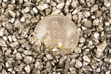 Altın kum Höyük altın Bitcoin para. Kripto para birimi s
