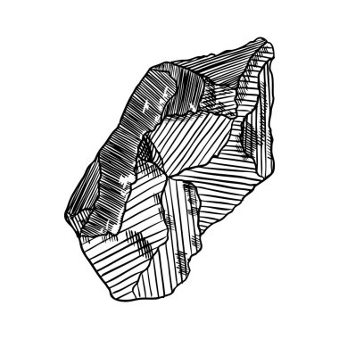 Taş çizilmiş stil ver. Büyük kaya. Kırık ve hasar görmüş st