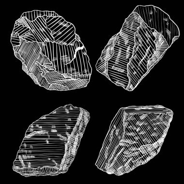 Altın rock veya nugget ayarlayın. Prill moloz taşlar. Sihirli kristaller 