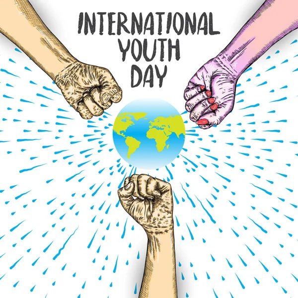 International Youth day design on annual 12 August celebration. — Stock Vector